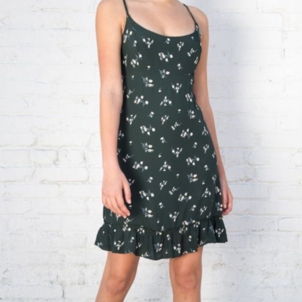 Brandy Melville Green Floral Dress